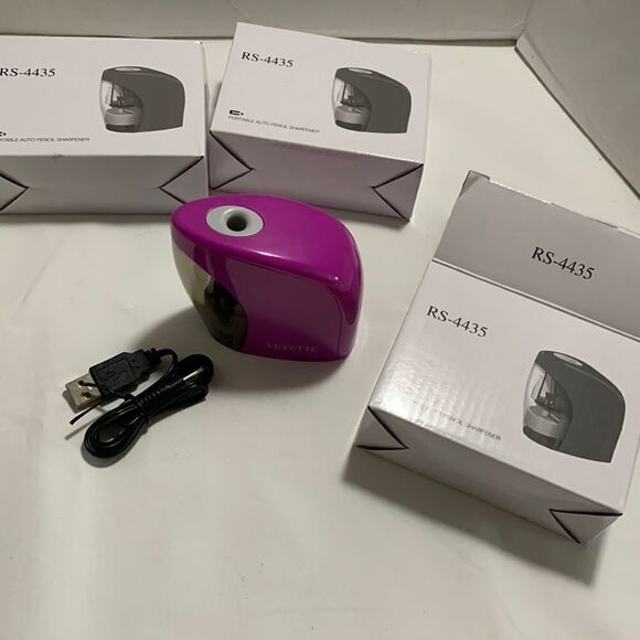 Bundle of 3 pencil sharpeners & 1 alarm clock.  Great for white elephant gifts - Picture 2 of 6